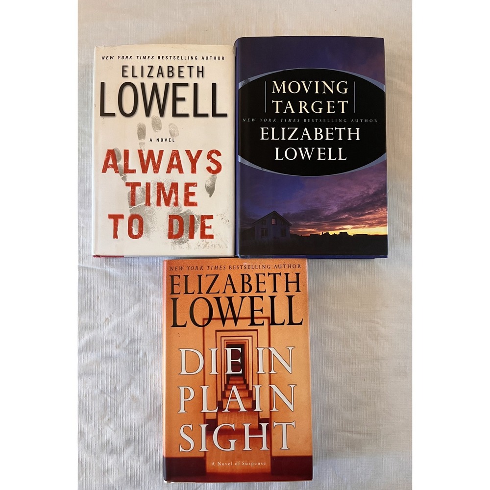 Elizabeth Lowell Hardcover Book Lot Always Time to Die Moving Target Plain Sight